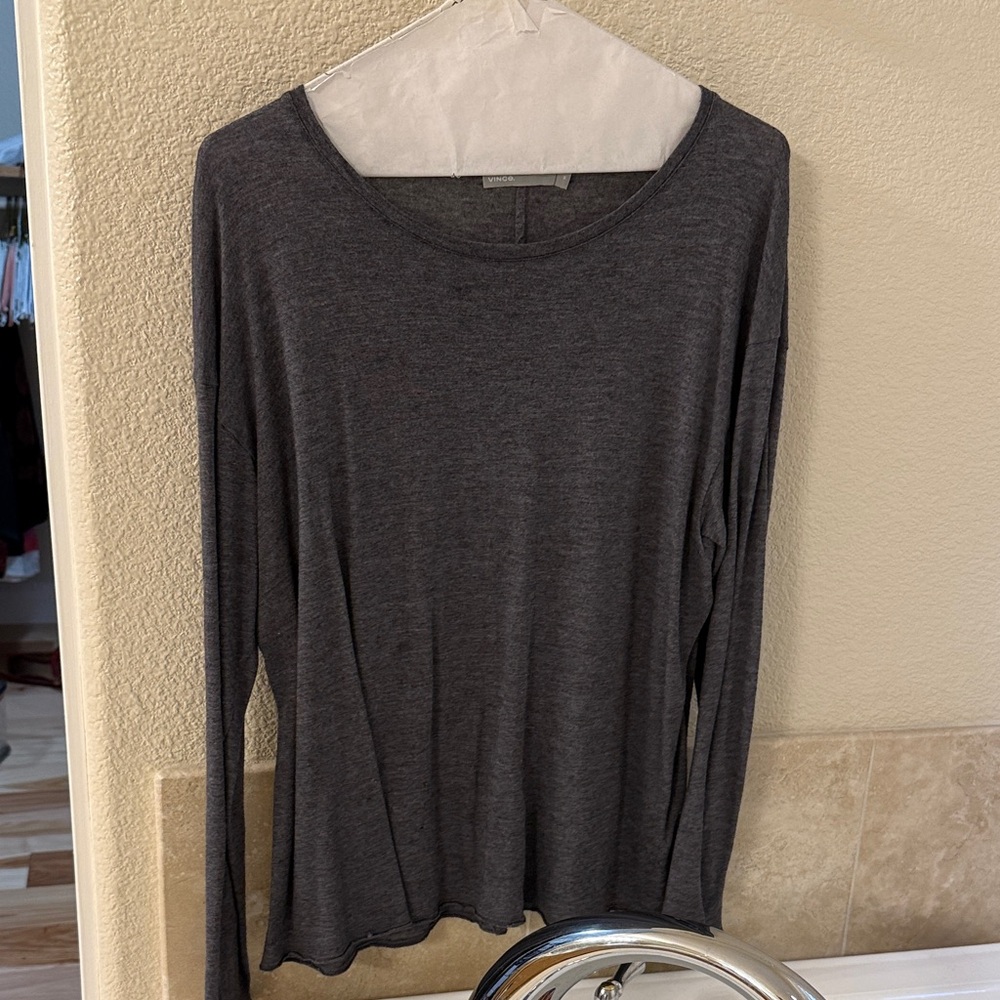 Vince Camuto Dark Gray Long Sleeve Blouse